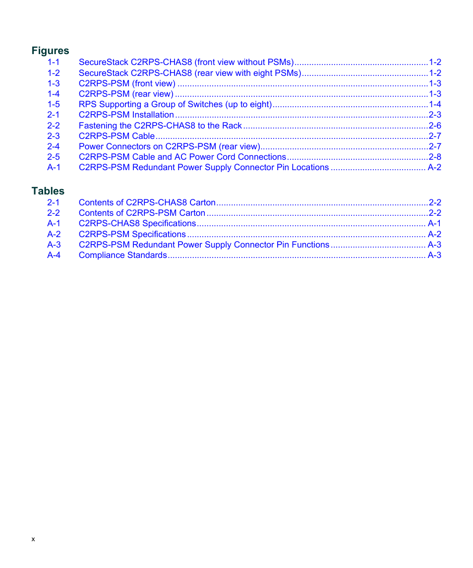 Figures, Tables | Enterasys Networks C2RPS-SYS User Manual | Page 12 / 34