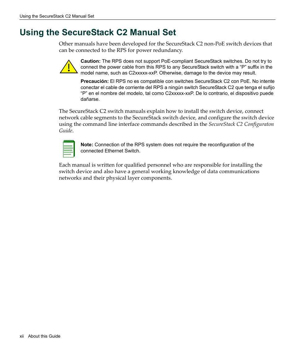 Using the securestack c2 manual set | Enterasys Networks C2RPS-SYS User Manual | Page 14 / 34