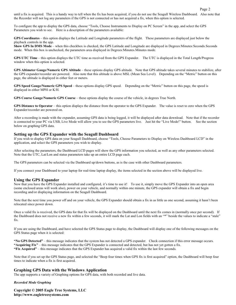 Eagle Tree Systems GPS-5HZ User Manual | Page 2 / 5