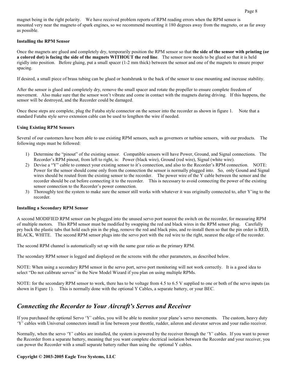 Eagle Tree Systems Seagull Glide User Manual | Page 8 / 22