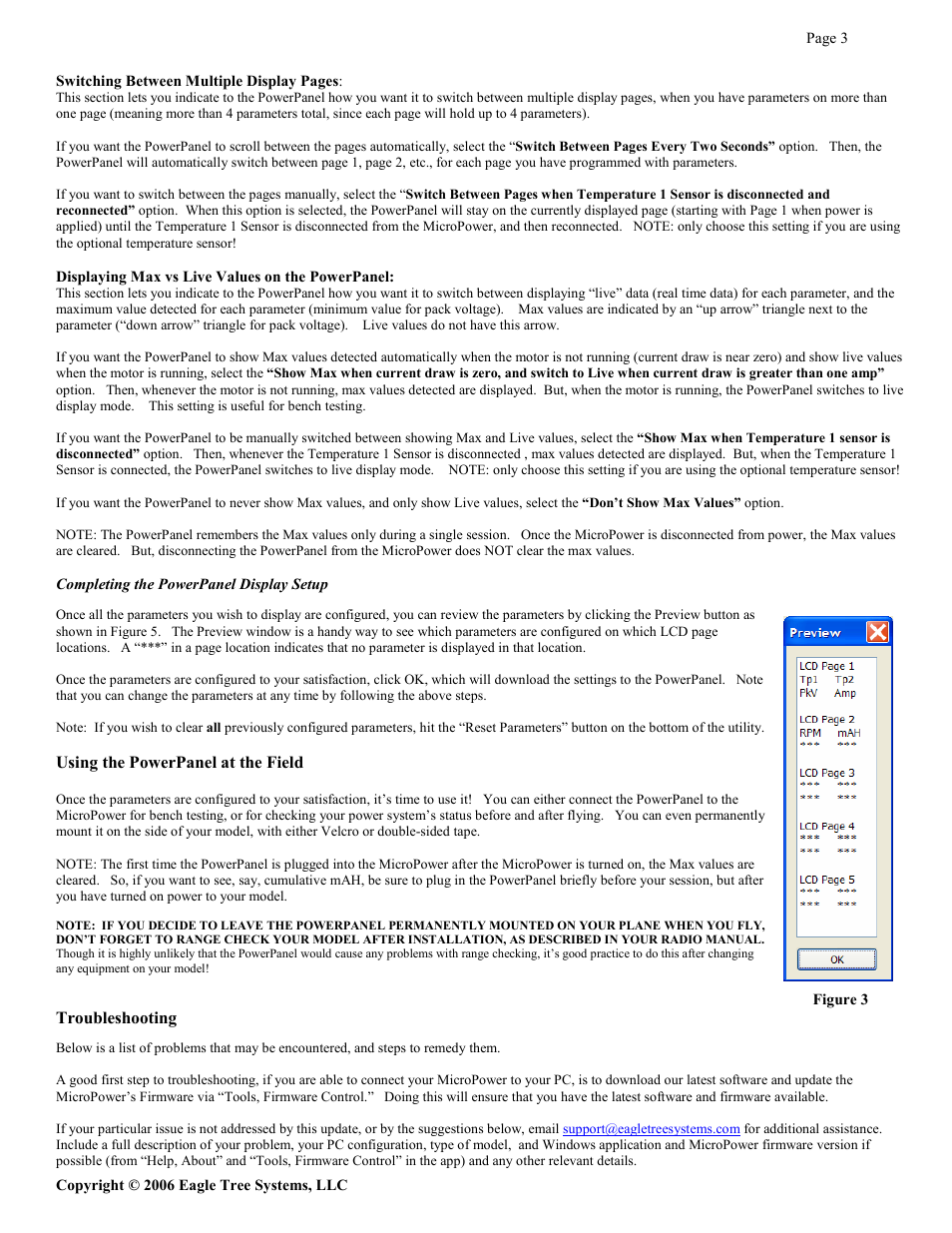 Eagle Tree Systems PowerPanel LCD Display Expander User Manual | Page 3 / 4