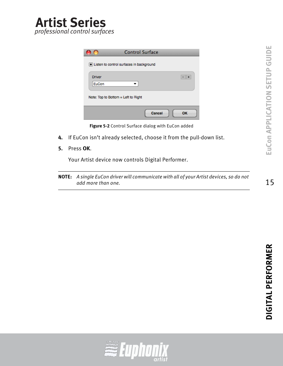 Artist series, Digital performer 15 | Euphonix MC Mix User Manual | Page 15 / 29