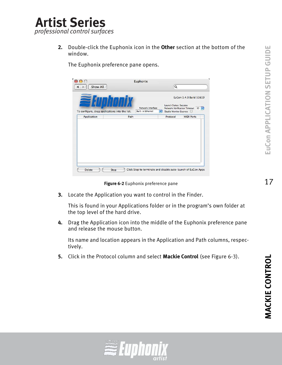 Artist series, Mackie control 17 | Euphonix MC Mix User Manual | Page 17 / 29