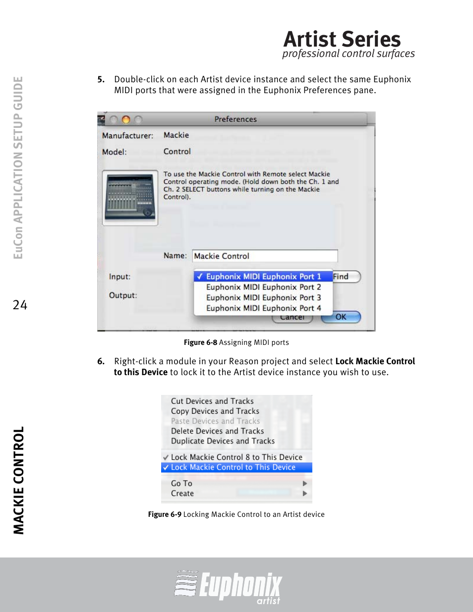 Artist series, Mackie control 24 | Euphonix MC Mix User Manual | Page 24 / 29