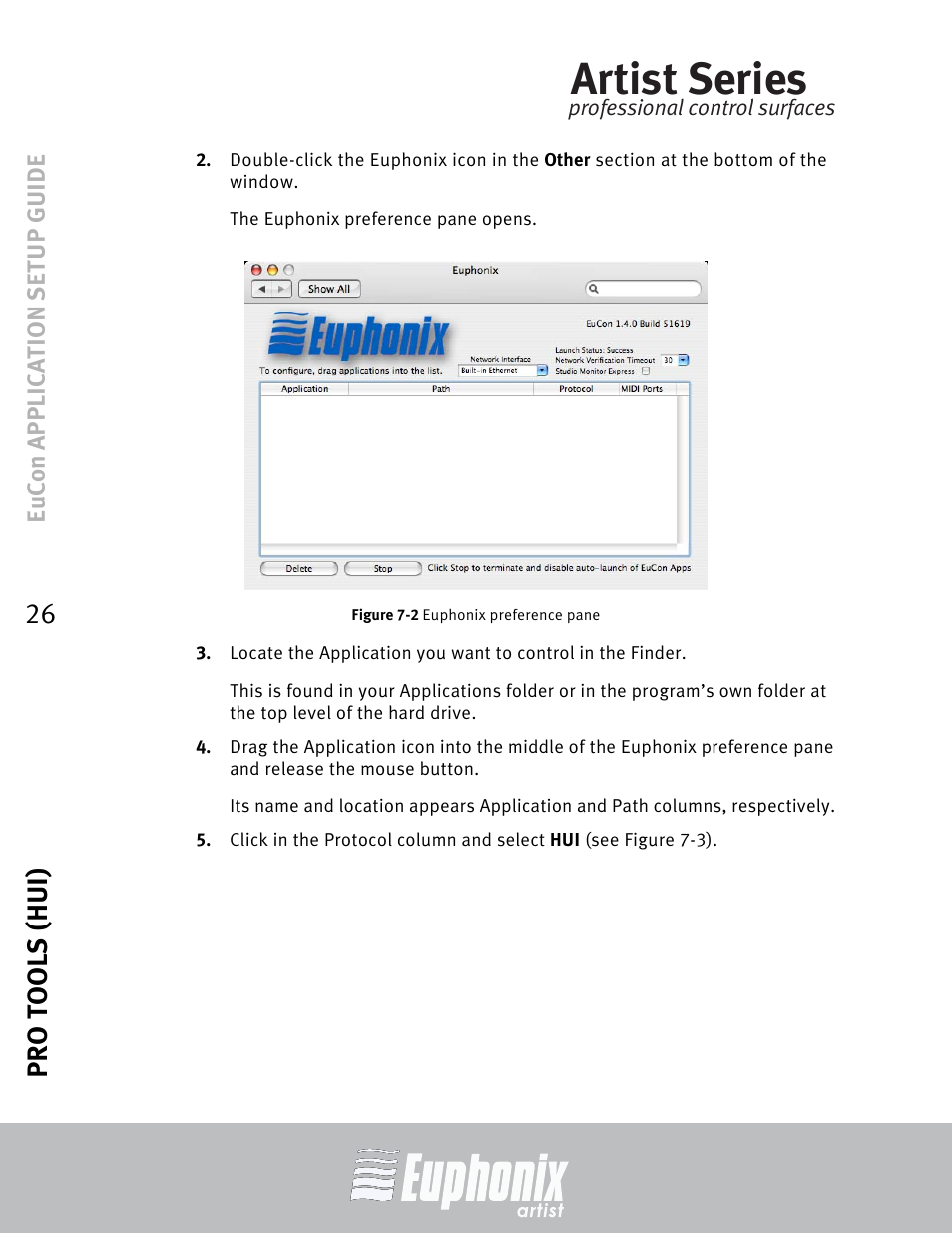 Artist series, Pro tools (hui) 26 | Euphonix MC Mix User Manual | Page 26 / 29