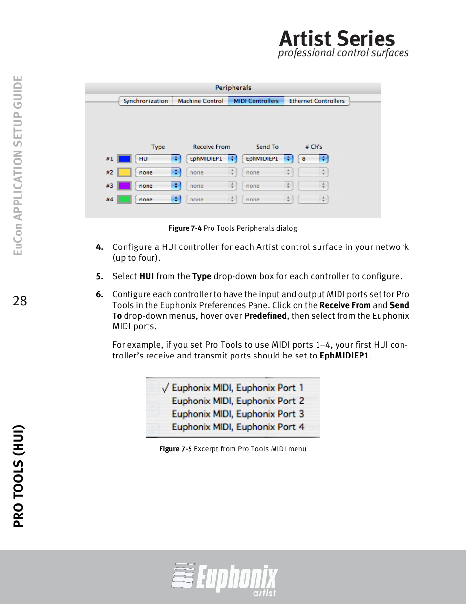 Artist series, Pro tools (hui) 28 | Euphonix MC Mix User Manual | Page 28 / 29