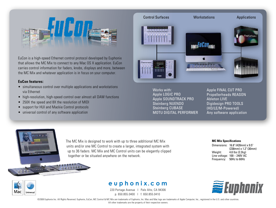 Euphonix MC Mix Series MC User Manual | Page 4 / 4