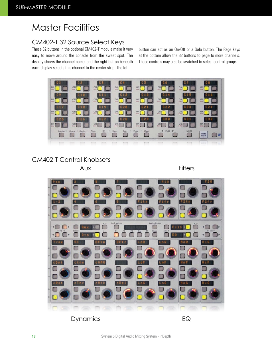 Master facilities | Euphonix System 5 InDepth User Manual | Page 18 / 36