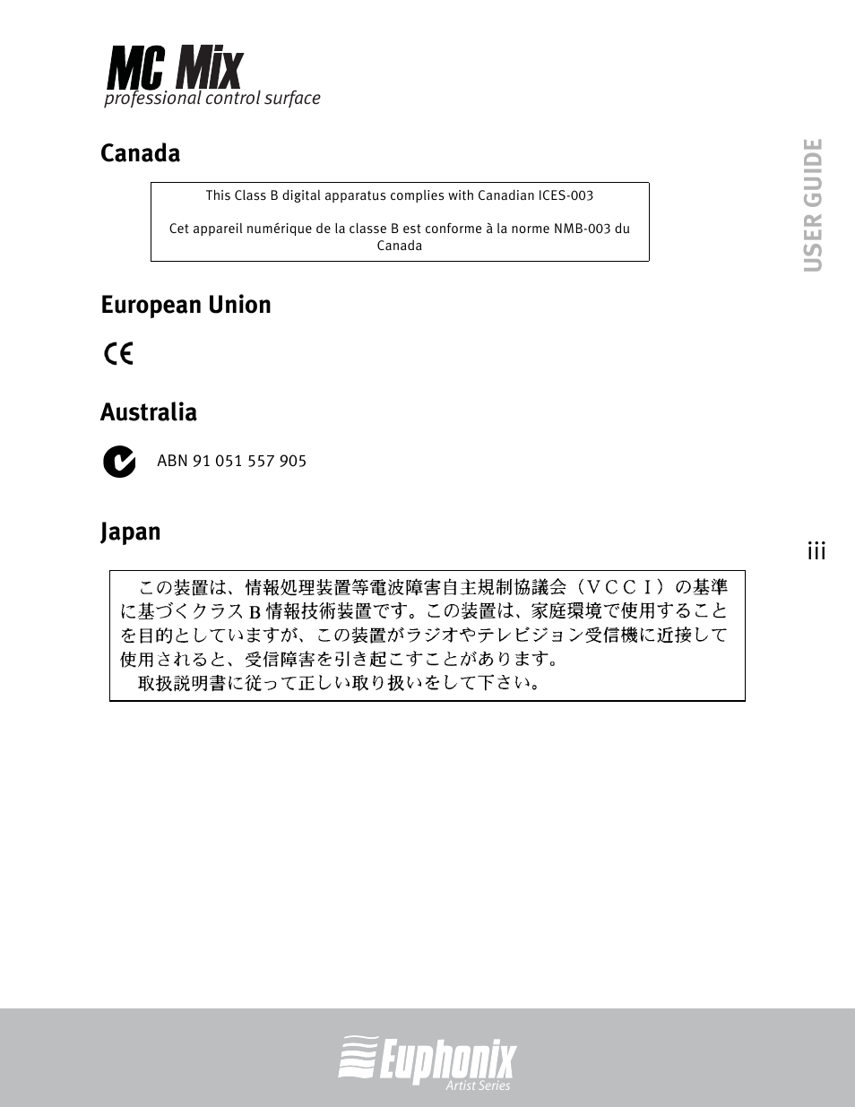 Euphonix EuCon User Manual | Page 3 / 52