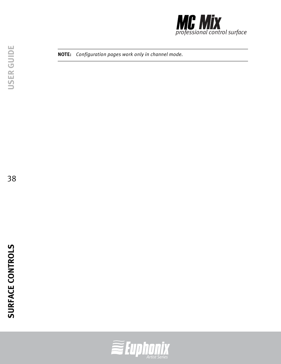 User guide surface controls 38 | Euphonix EuCon User Manual | Page 38 / 52
