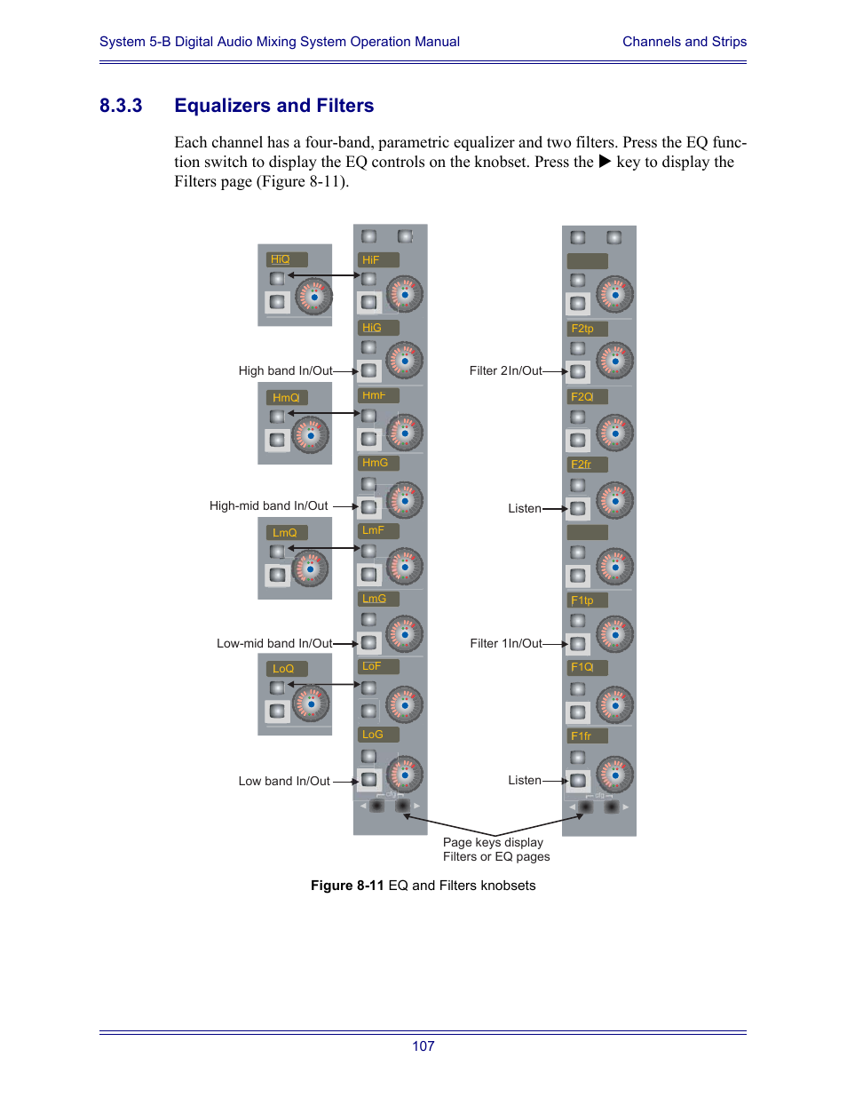 3 equalizers and filters, Equalizers and filters | Euphonix System Digital Audio Mixing System 5B User Manual | Page 107 / 156