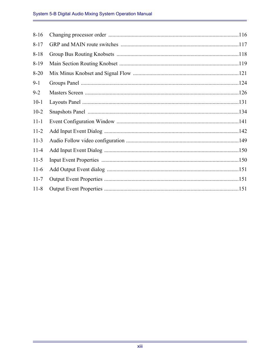 Euphonix System Digital Audio Mixing System 5B User Manual | Page 13 / 156