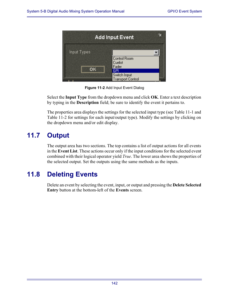 7 output, 8 deleting events, Output | Deleting events | Euphonix System Digital Audio Mixing System 5B User Manual | Page 142 / 156