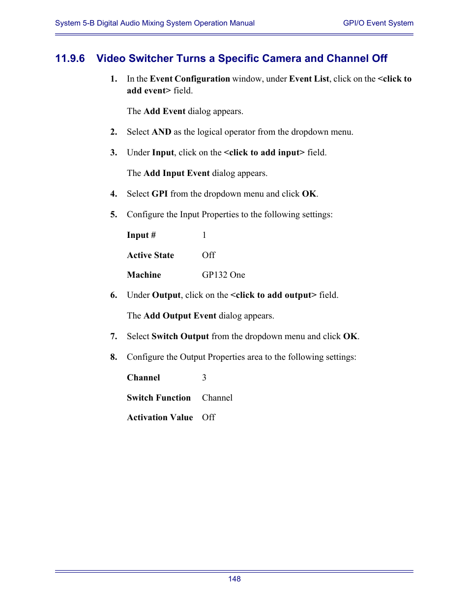 Euphonix System Digital Audio Mixing System 5B User Manual | Page 148 / 156