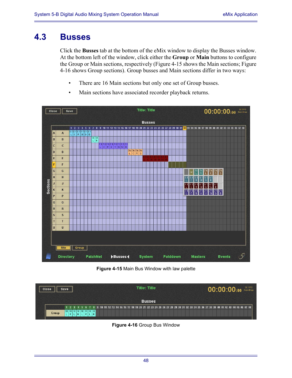 3 busses, Busses | Euphonix System Digital Audio Mixing System 5B User Manual | Page 48 / 156
