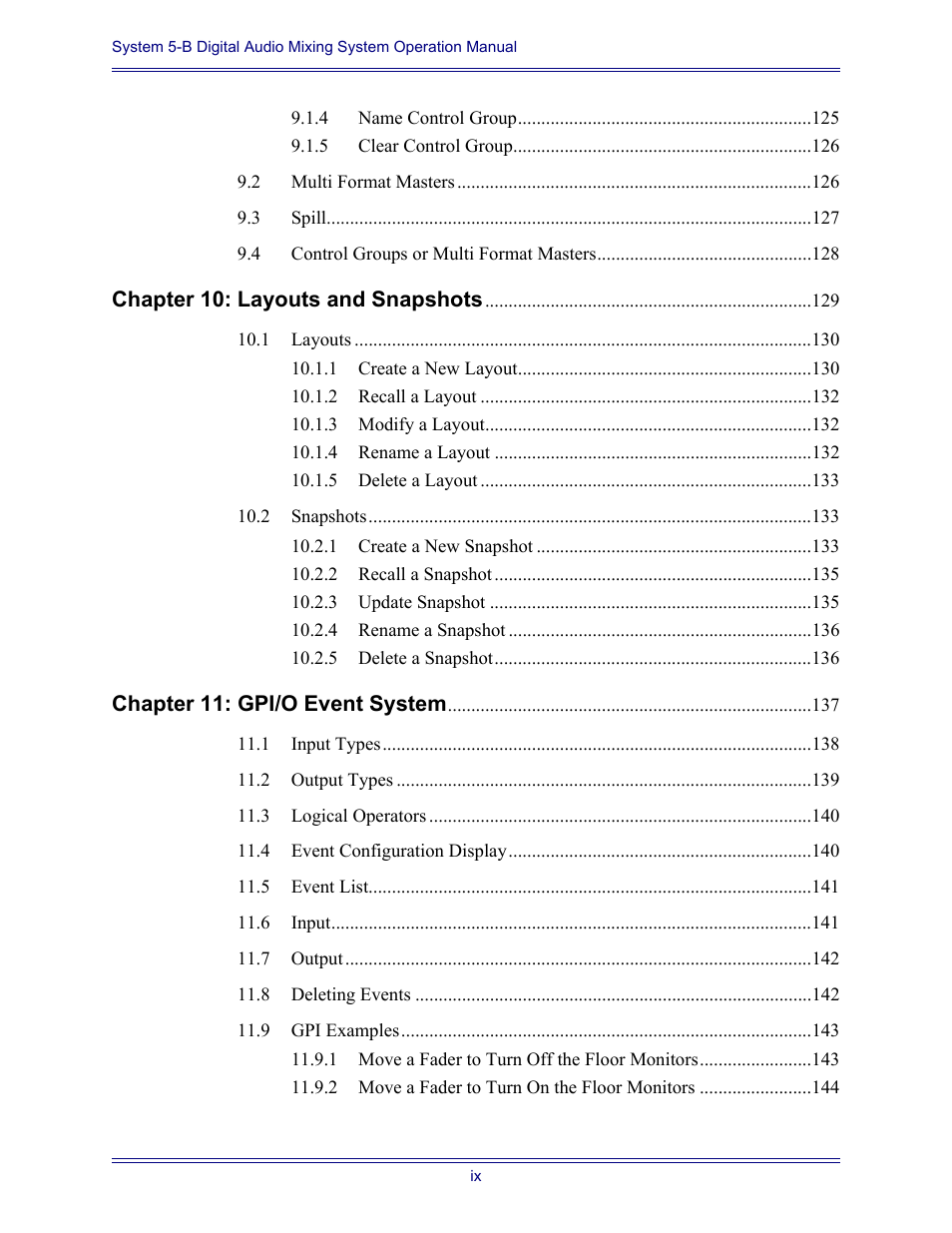 Euphonix System Digital Audio Mixing System 5B User Manual | Page 9 / 156