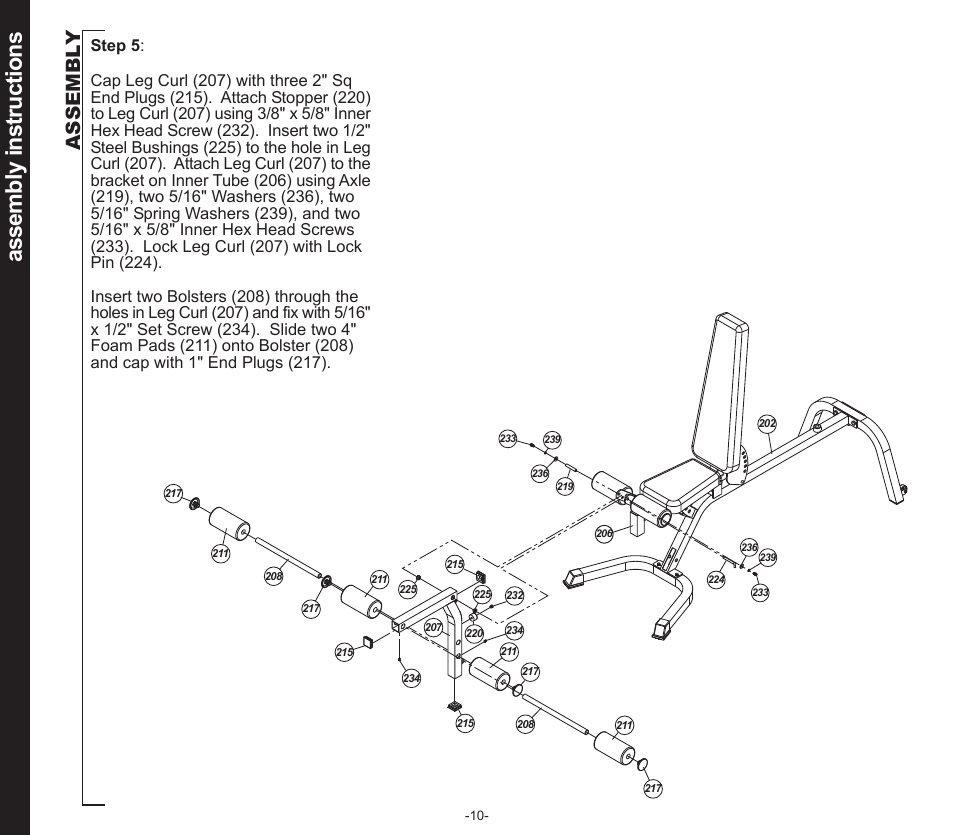 Assembly instructions, Assembl y | Evo Fitness SEDONA 50553 User Manual | Page 10 / 20