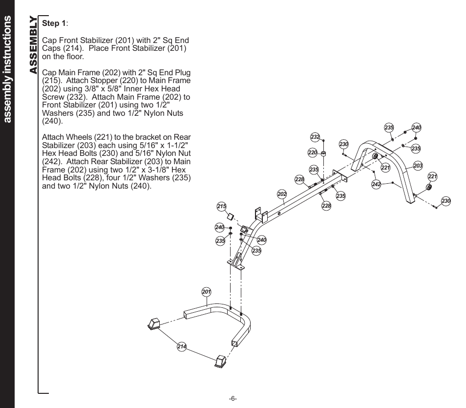 Assembly instructions, Assembl y | Evo Fitness SEDONA 50553 User Manual | Page 6 / 20