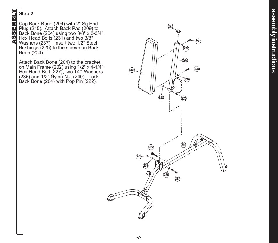 Assembly instructions, Assembl y | Evo Fitness SEDONA 50553 User Manual | Page 7 / 20