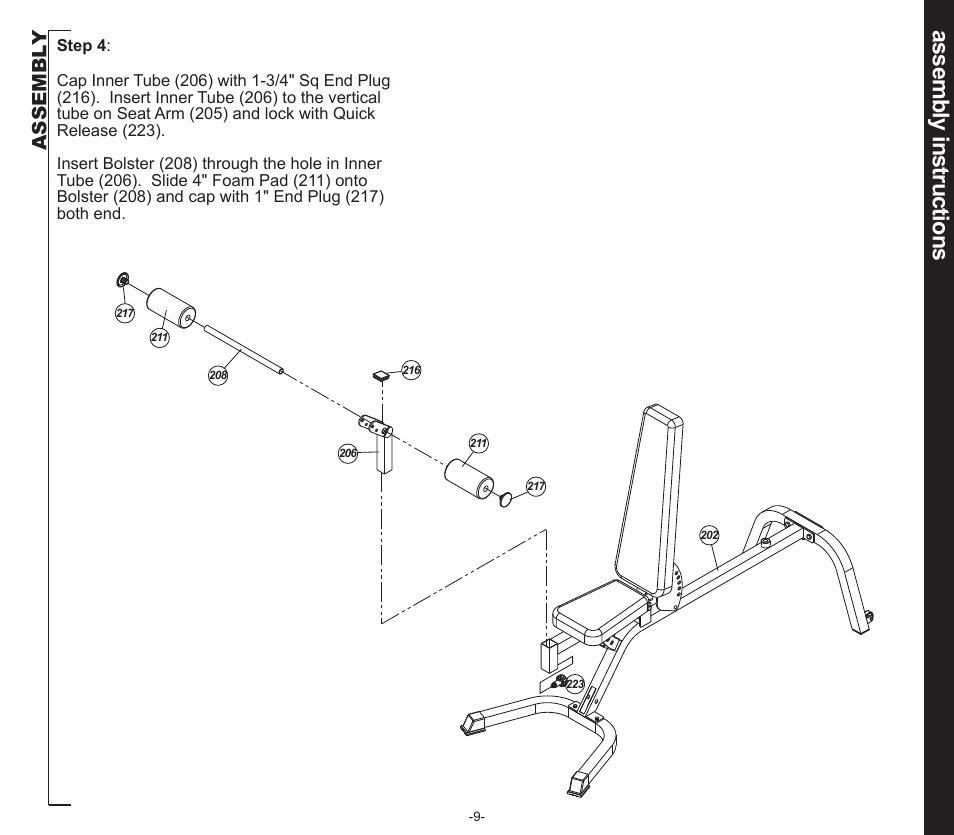 Assembly instructions, Assembl y | Evo Fitness SEDONA 50553 User Manual | Page 9 / 20