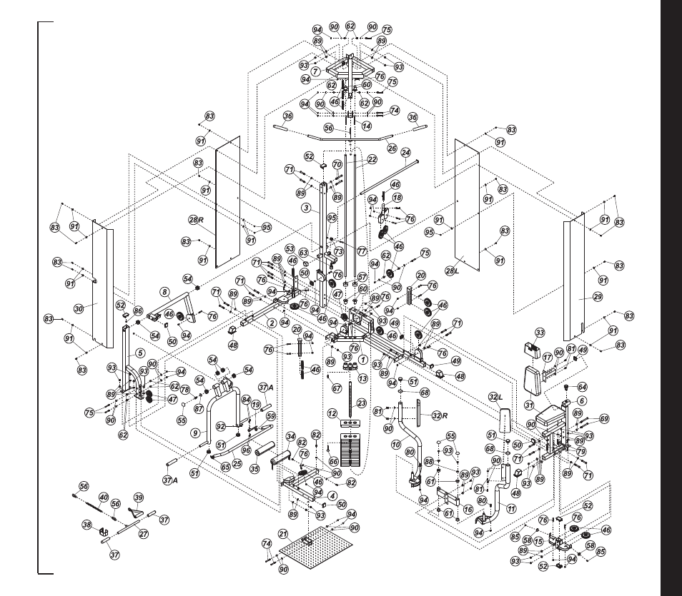 Part s diagram | Evo Fitness 50551 User Manual | Page 7 / 32