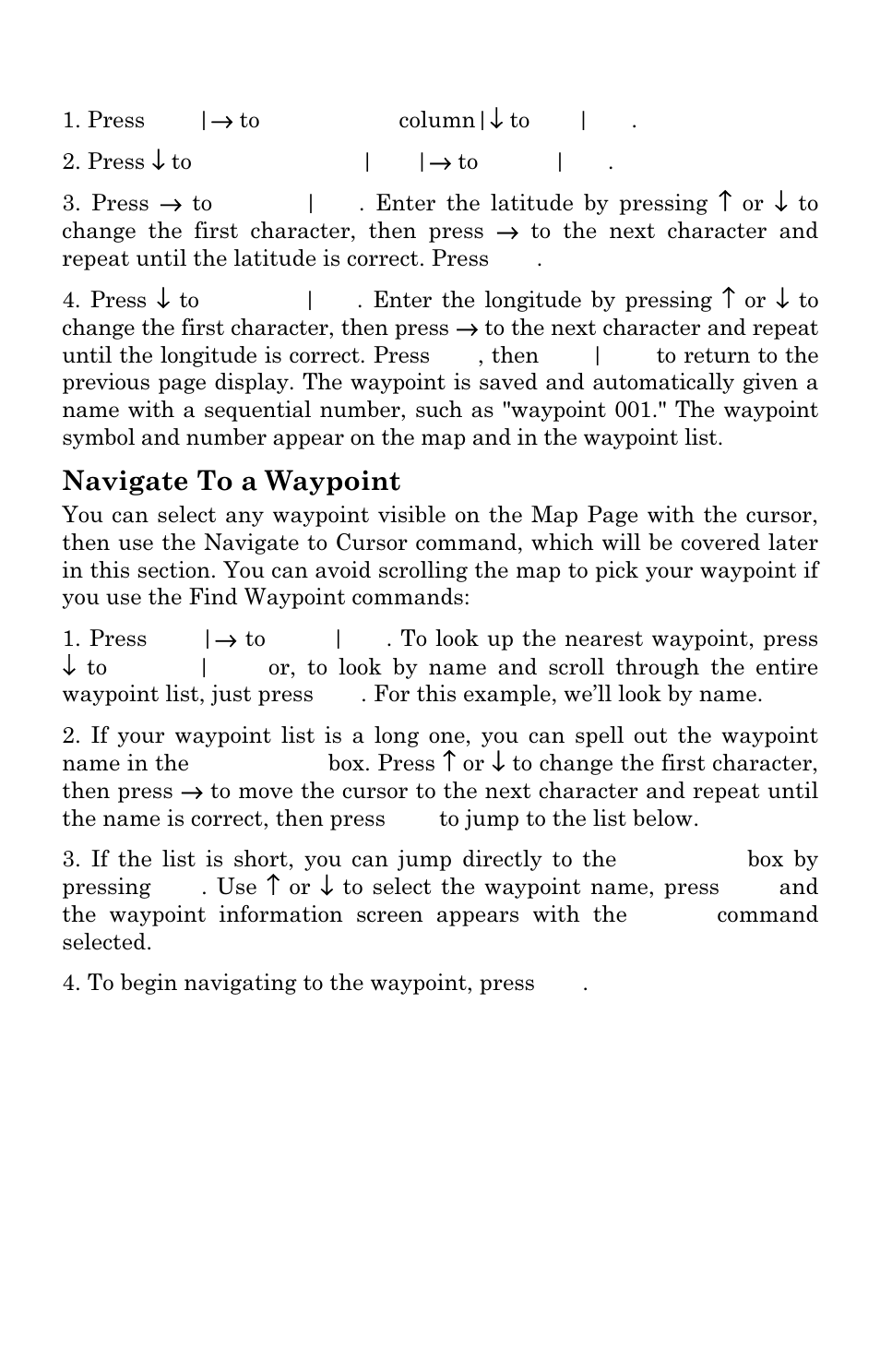 Navigate to a waypoint | Eagle Electronics FISHSTRIKE 1000C User Manual | Page 118 / 204