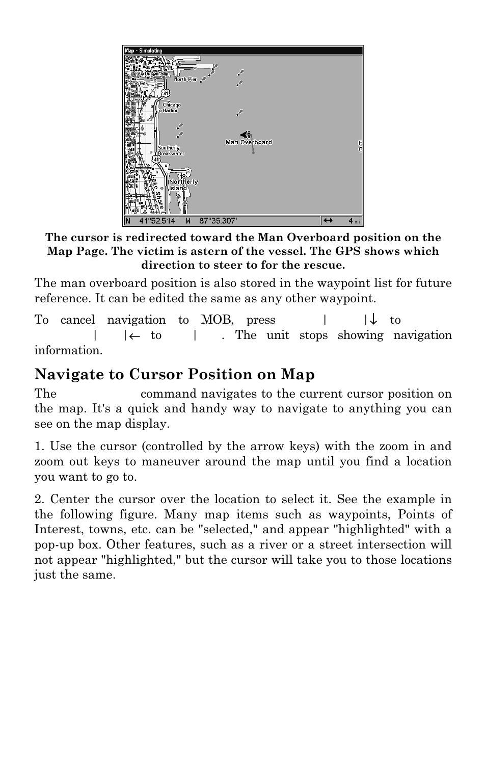 Navigate to cursor position on map | Eagle Electronics FISHSTRIKE 1000C User Manual | Page 120 / 204