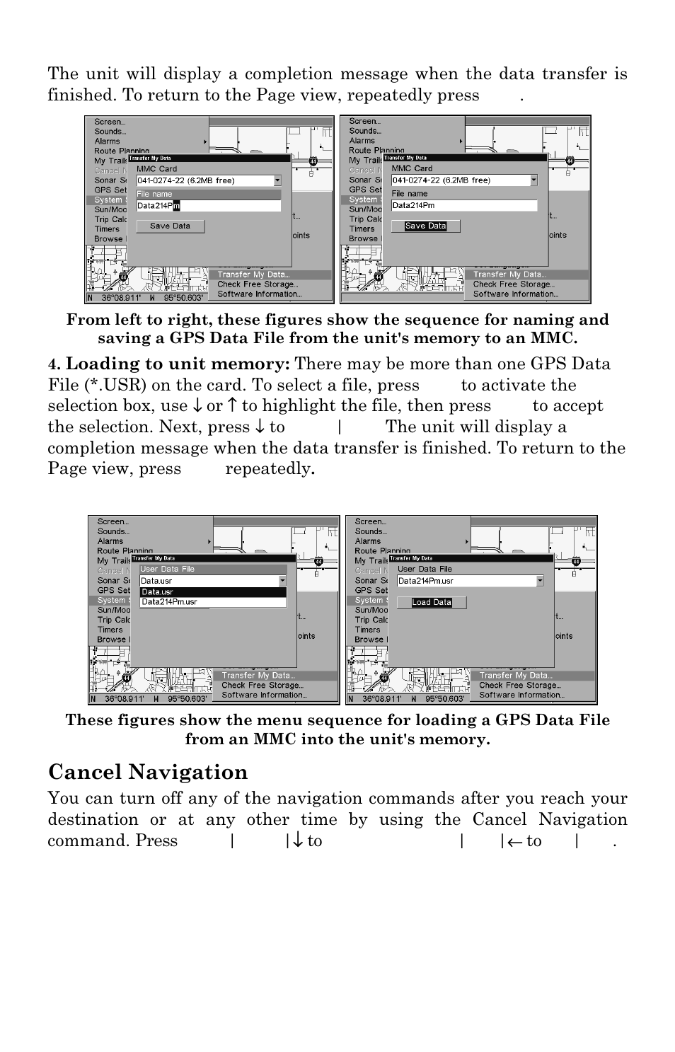 Cancel navigation | Eagle Electronics FISHSTRIKE 1000C User Manual | Page 129 / 204