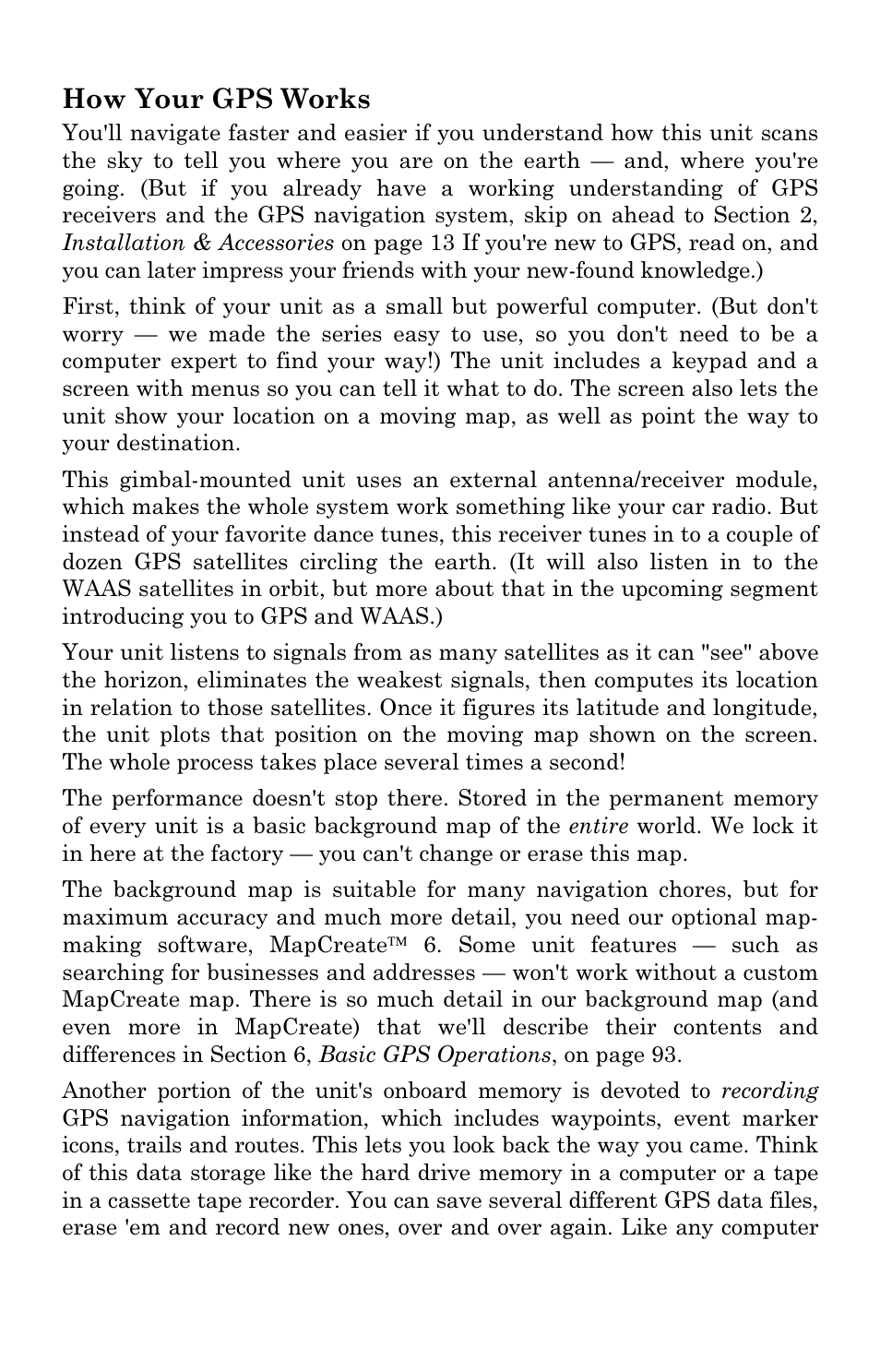 How your gps works | Eagle Electronics FISHSTRIKE 1000C User Manual | Page 14 / 204