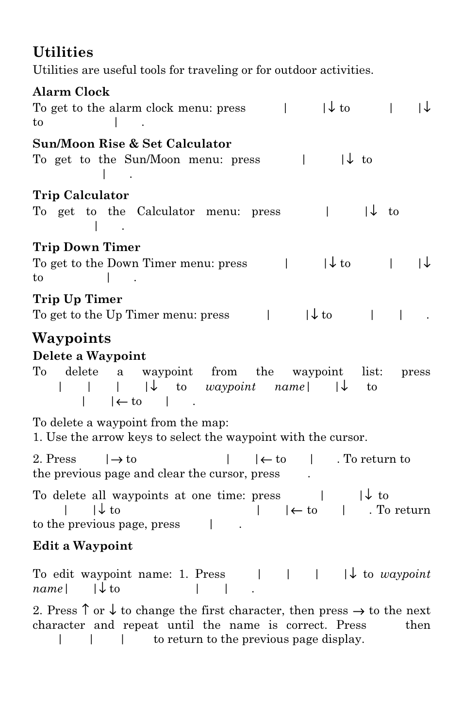 Utilities, Waypoints | Eagle Electronics FISHSTRIKE 1000C User Manual | Page 140 / 204