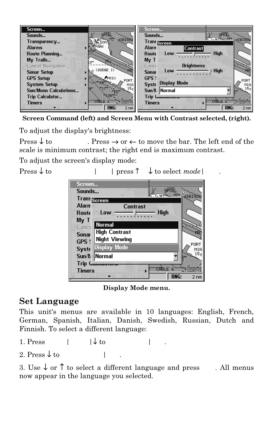 Set language | Eagle Electronics FISHSTRIKE 1000C User Manual | Page 170 / 204