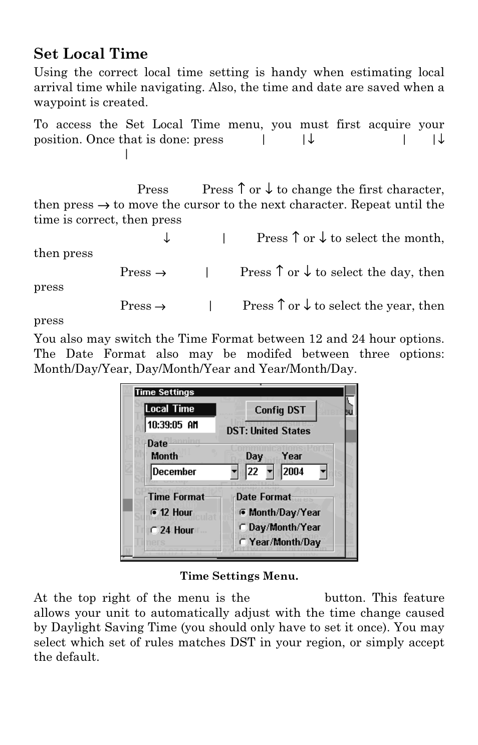 Set local time | Eagle Electronics FISHSTRIKE 1000C User Manual | Page 171 / 204