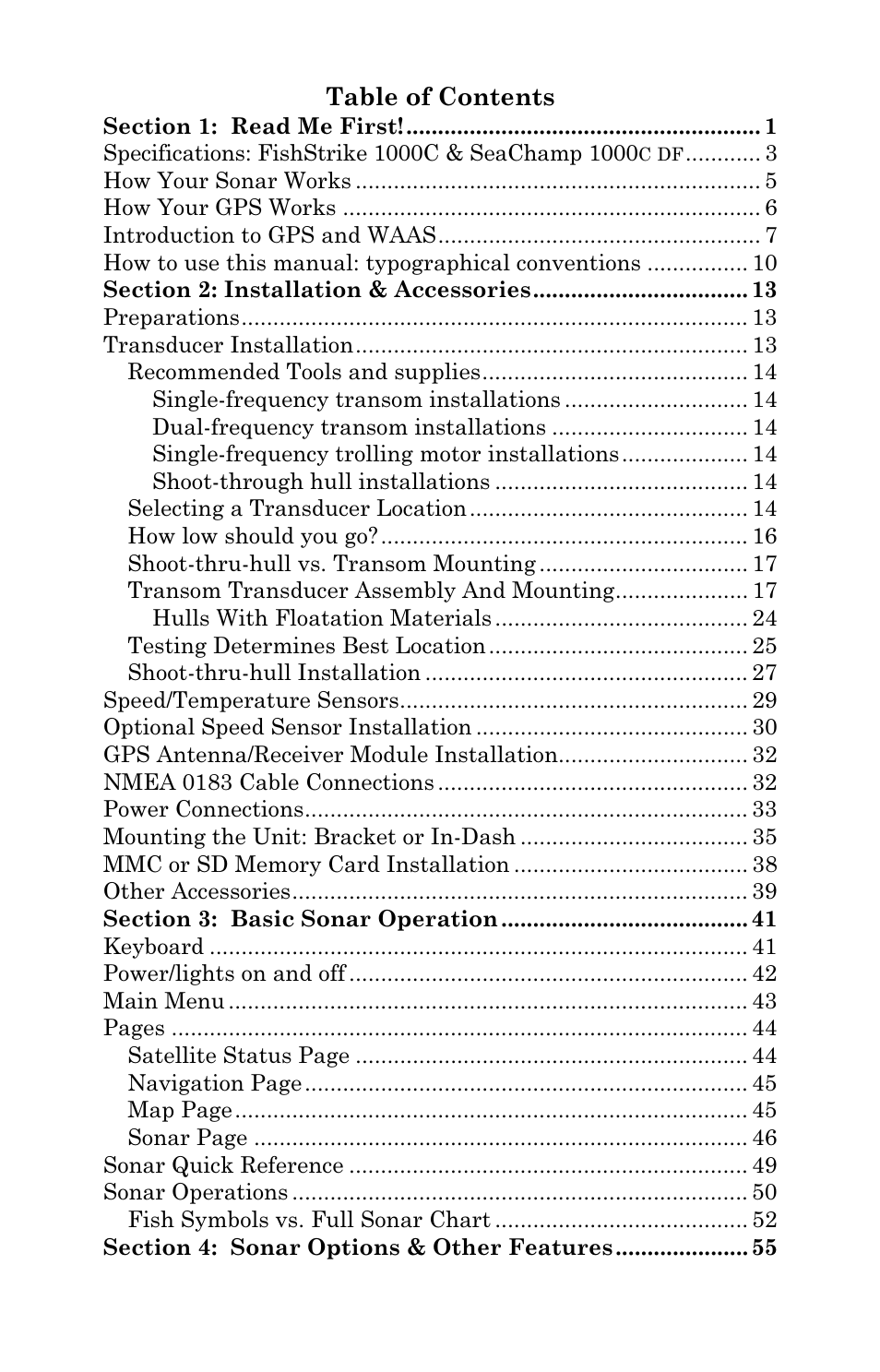 Eagle Electronics FISHSTRIKE 1000C User Manual | Page 3 / 204