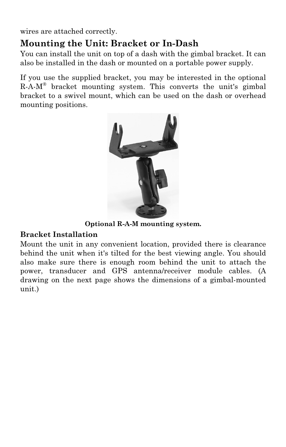 Mounting the unit: bracket or in-dash | Eagle Electronics FISHSTRIKE 1000C User Manual | Page 43 / 204