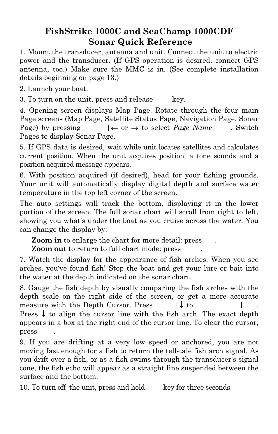 Eagle Electronics FISHSTRIKE 1000C User Manual | Page 57 / 204