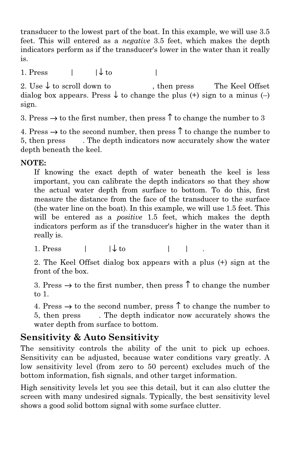 Sensitivity & auto sensitivity | Eagle Electronics FISHSTRIKE 1000C User Manual | Page 83 / 204