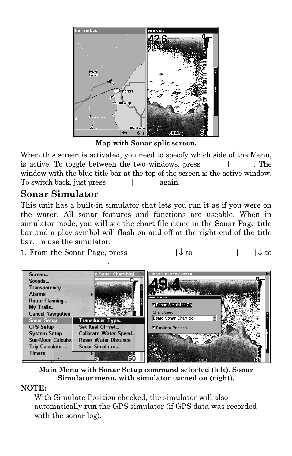 Sonar simulator | Eagle Electronics FISHSTRIKE 1000C User Manual | Page 90 / 204