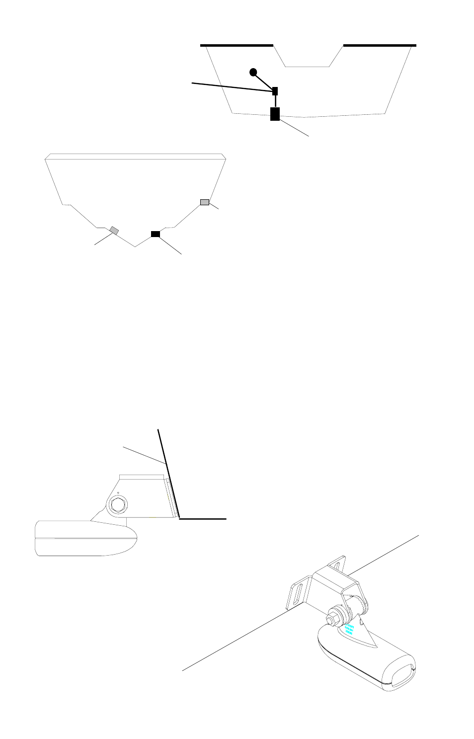 Don't let the bracket extend below the hull | Eagle Electronics STRATA 128 User Manual | Page 7 / 40