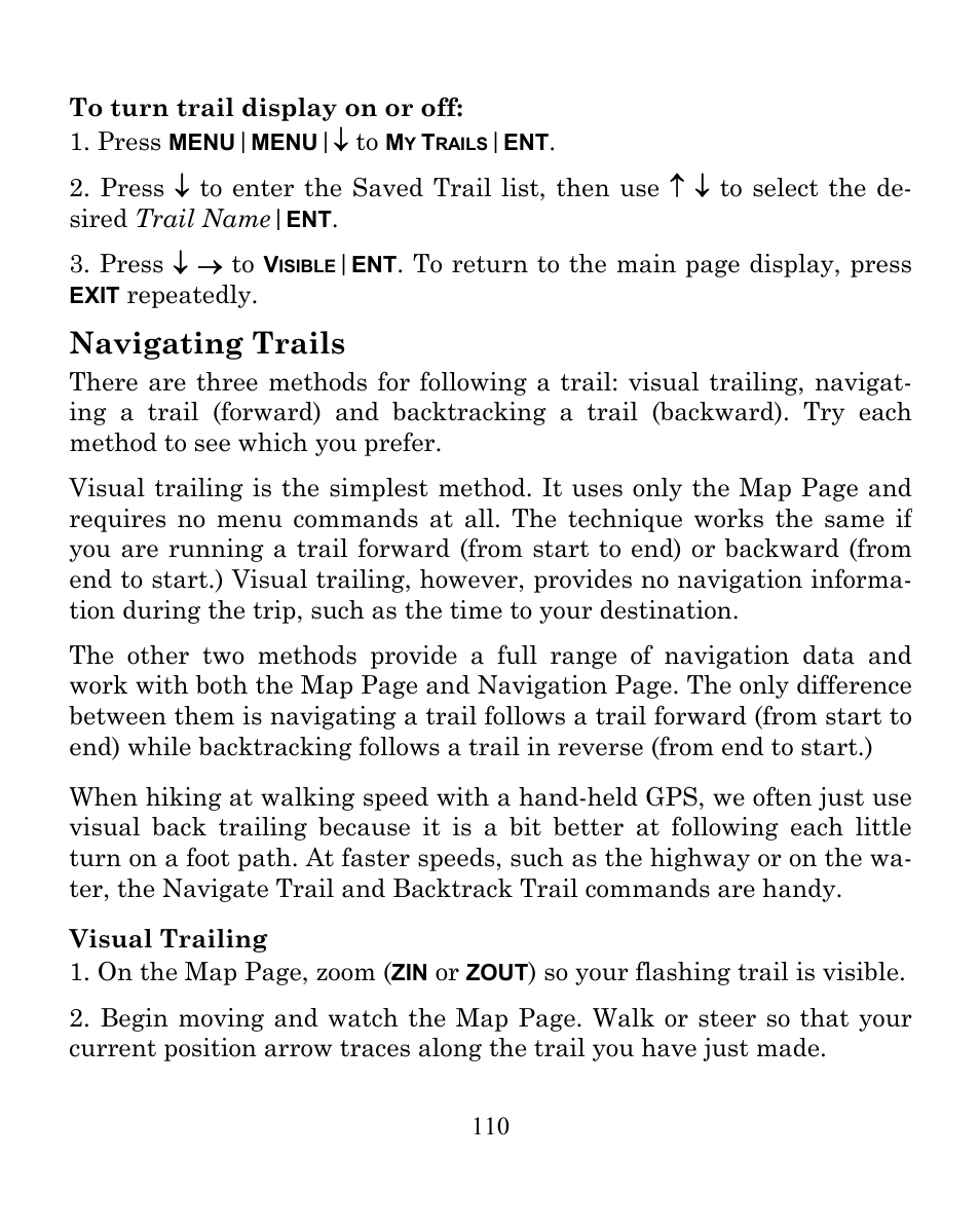 Navigating trails | Eagle Electronics CUDA 350 S/MAP User Manual | Page 118 / 180