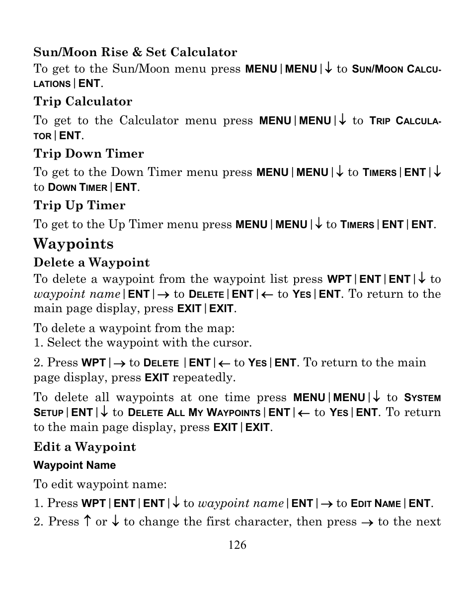 Waypoints | Eagle Electronics CUDA 350 S/MAP User Manual | Page 134 / 180