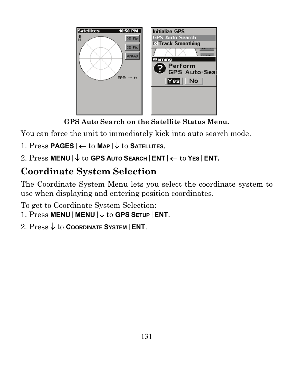 Coordinate system selection | Eagle Electronics CUDA 350 S/MAP User Manual | Page 139 / 180