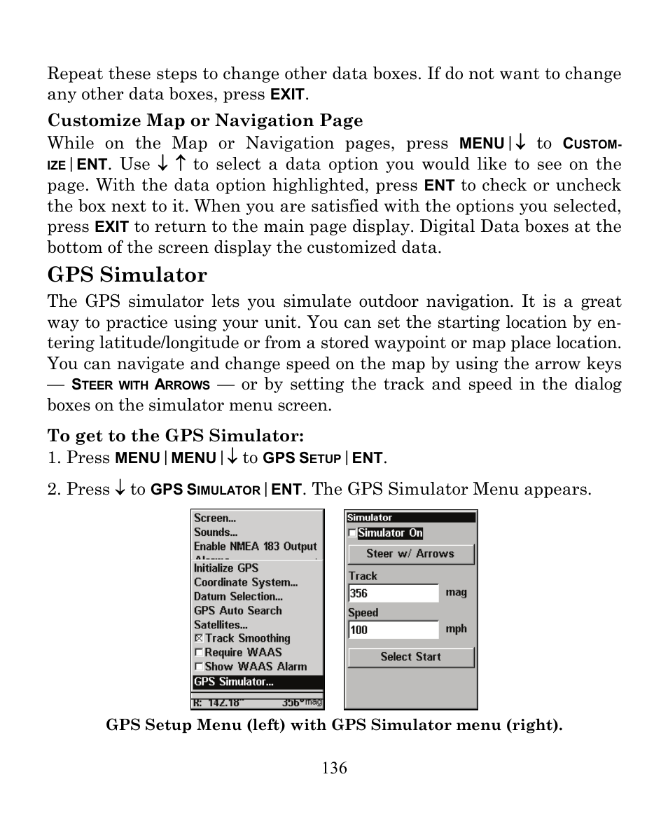 Gps simulator | Eagle Electronics CUDA 350 S/MAP User Manual | Page 144 / 180