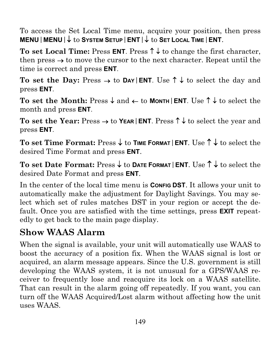 Show waas alarm | Eagle Electronics CUDA 350 S/MAP User Manual | Page 157 / 180