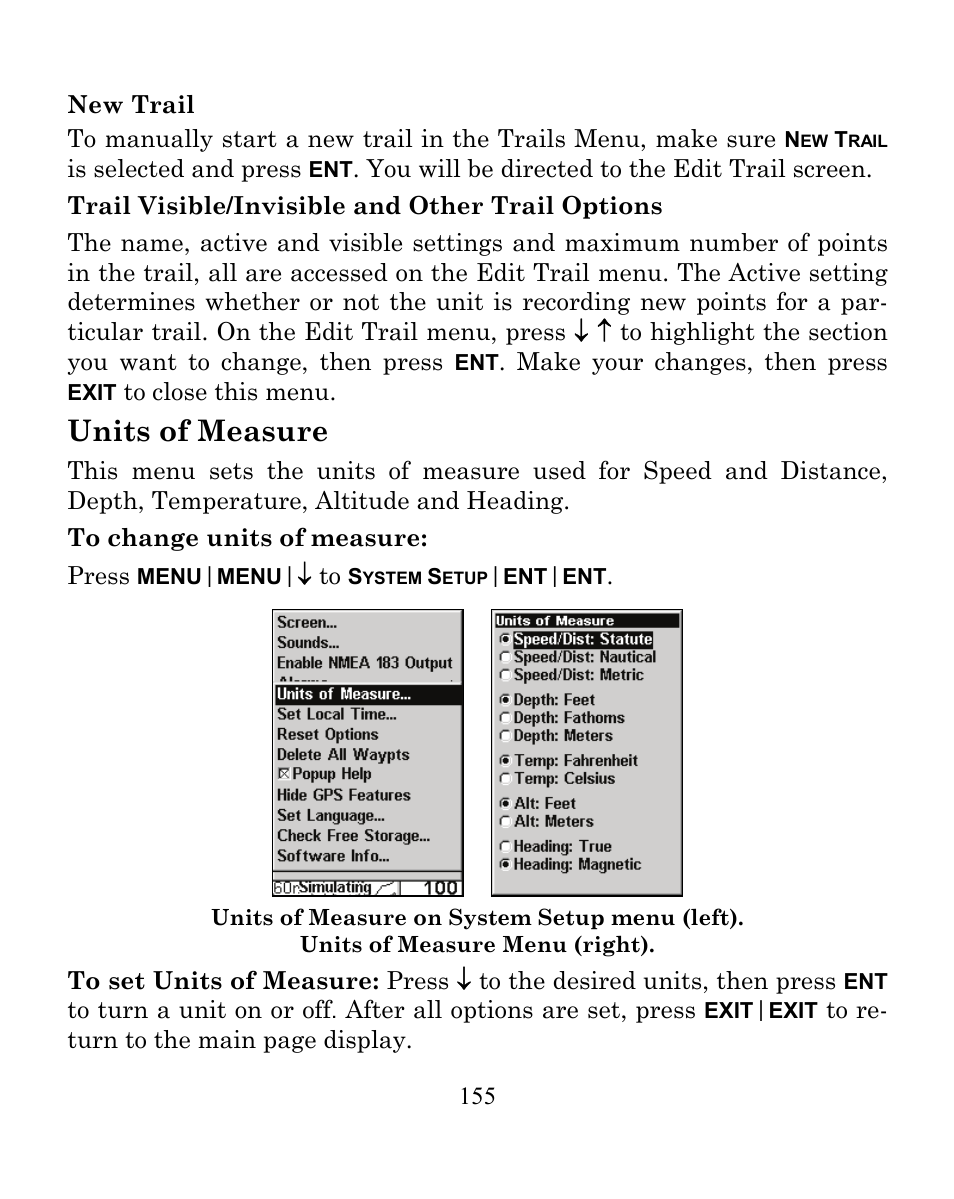 Units of measure | Eagle Electronics CUDA 350 S/MAP User Manual | Page 163 / 180