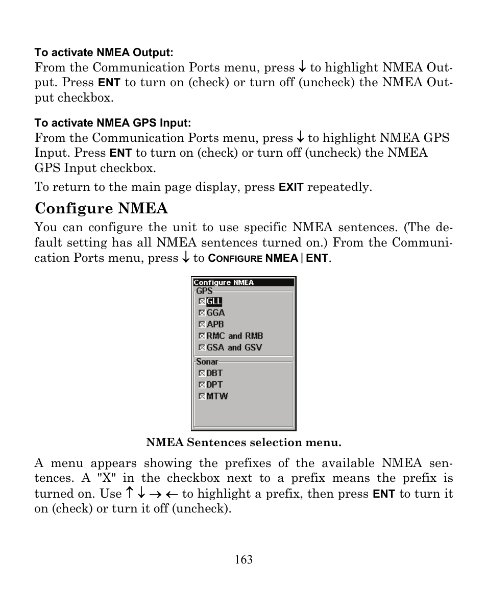 Configure nmea | Eagle Electronics CUDA 350 S/MAP User Manual | Page 171 / 180