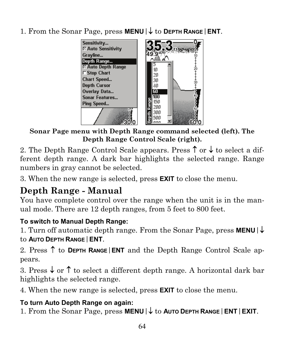 Depth range - manual | Eagle Electronics CUDA 350 S/MAP User Manual | Page 72 / 180