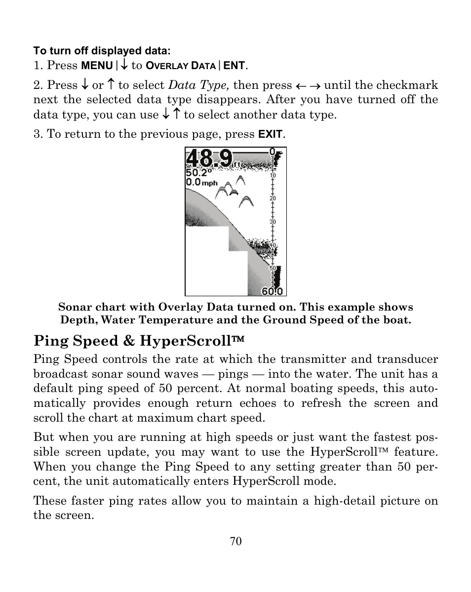 Ping speed & hyperscroll | Eagle Electronics CUDA 350 S/MAP User Manual | Page 78 / 180