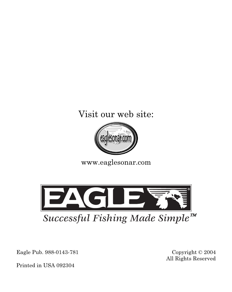 Visit our web site | Eagle Electronics FISHEASY 320C User Manual | Page 104 / 104