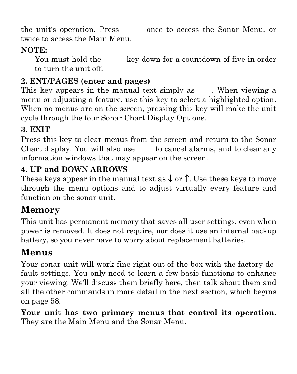 Menus | Eagle Electronics FISHEASY 320C User Manual | Page 46 / 104