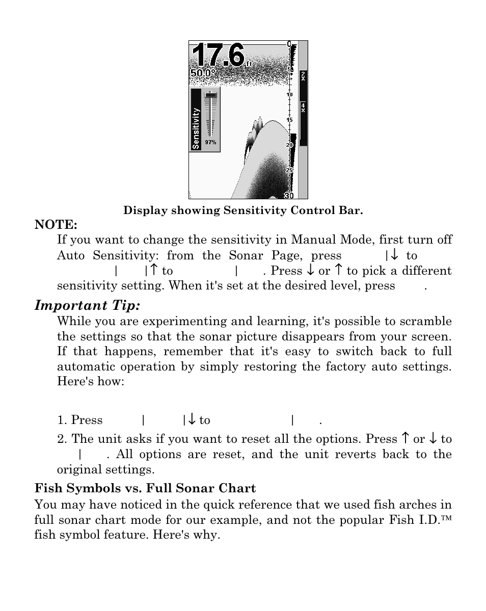 Important tip | Eagle Electronics FISHEASY 320C User Manual | Page 57 / 104